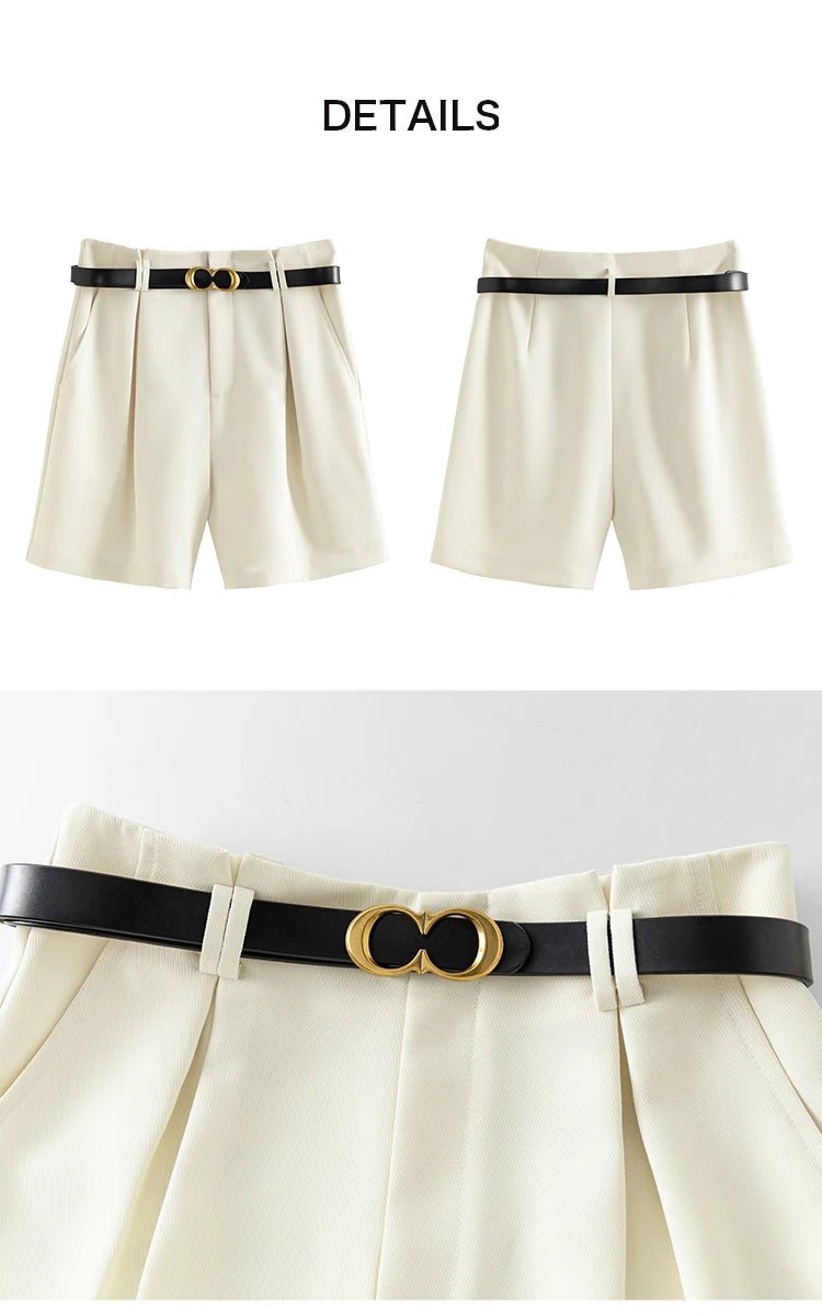 Vestes Novas White High Waist Shorts