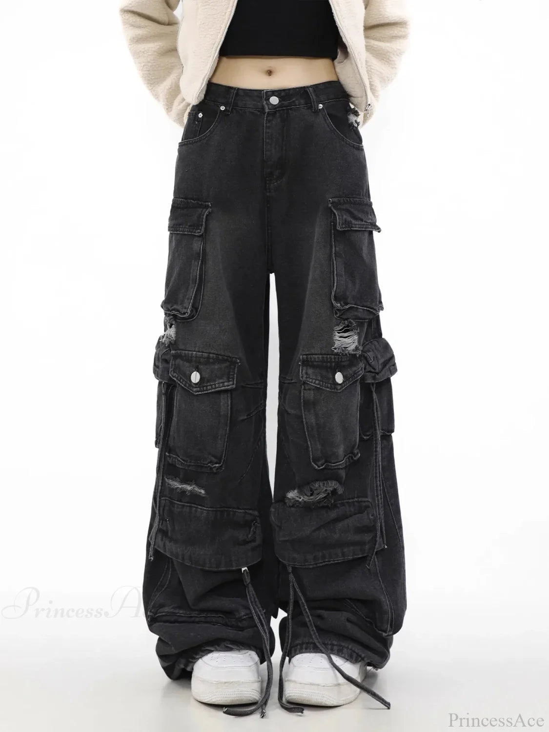 Gothic Broad-leg Ebony Denim Pant
