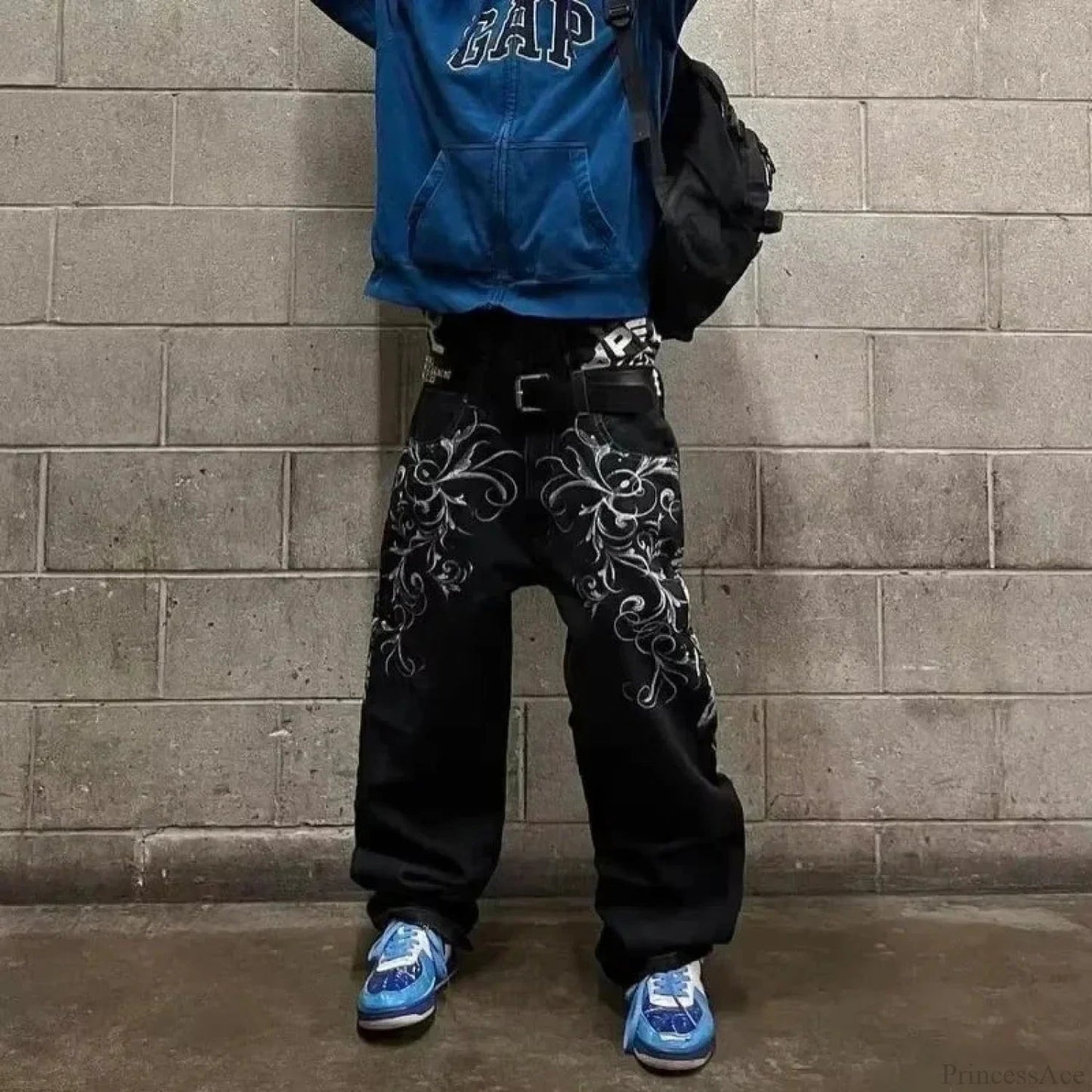 Gothic Cross Wings Stitched Pants