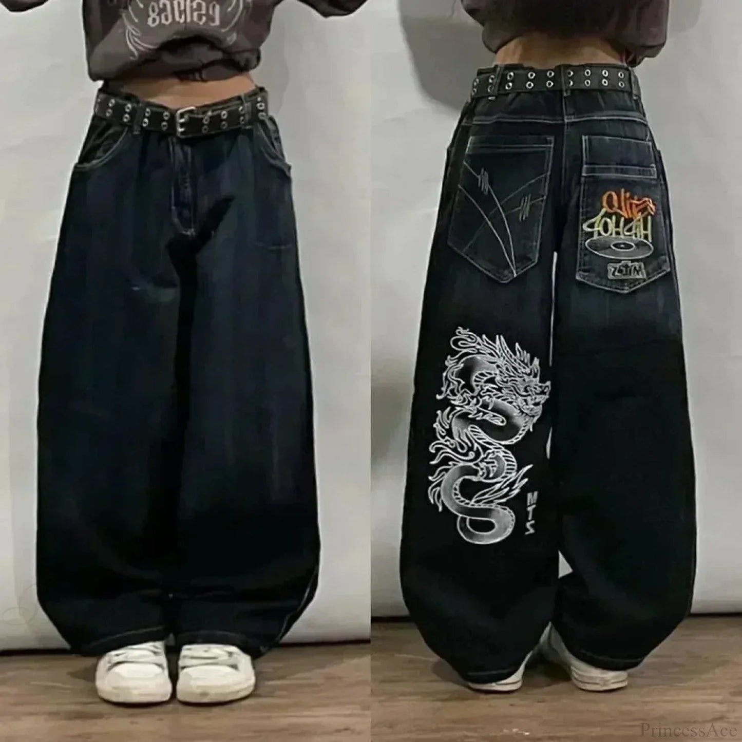 Gothic Cross Wings Stitched Pants