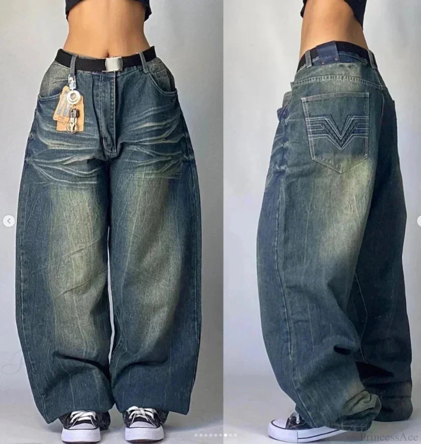Gothic Cross Wings Stitched Pants