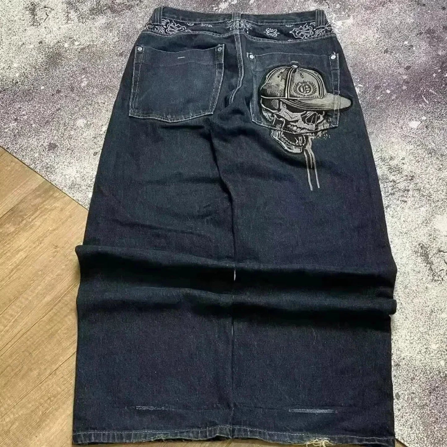 Gothic Cross Wings Stitched Pants