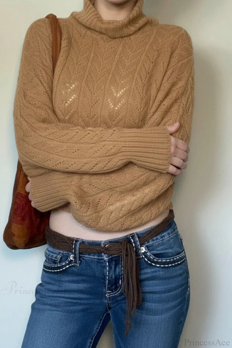 Turtleneck Slim Fitted Knit Sweater