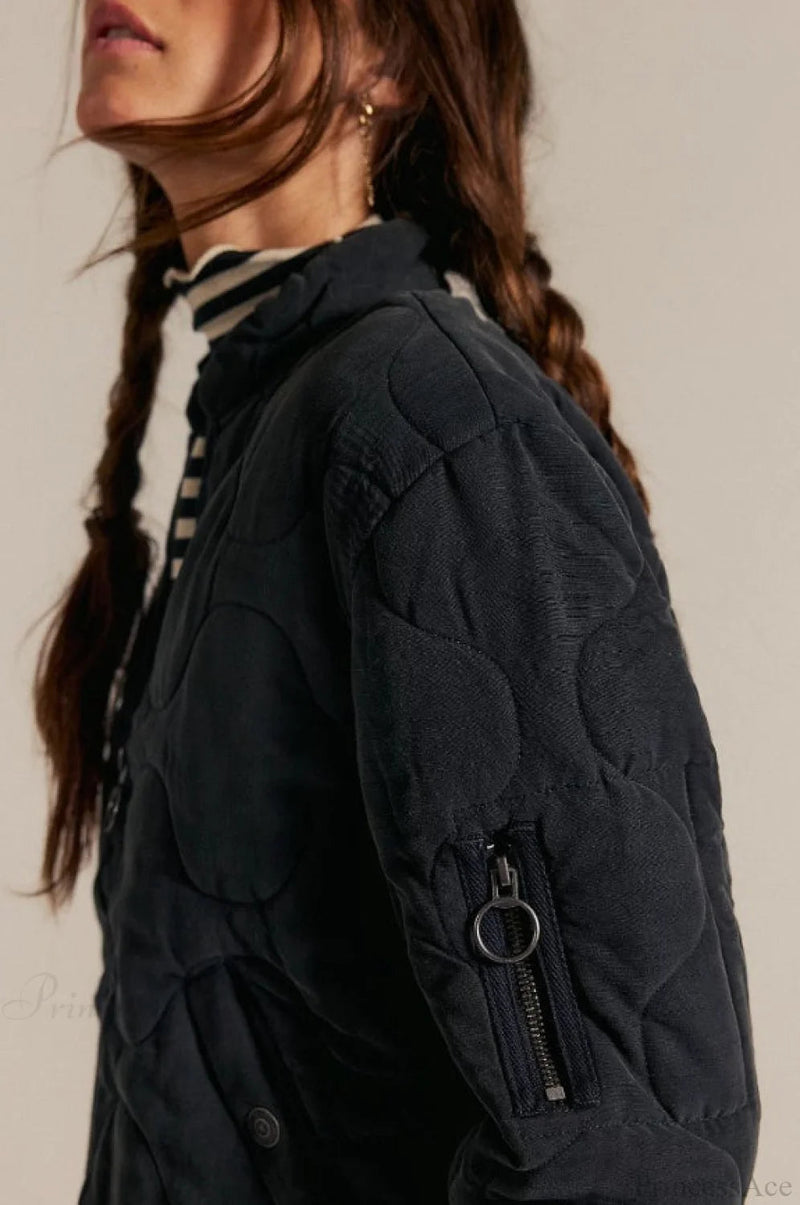 Urban Quilted Stand-collar Coat
