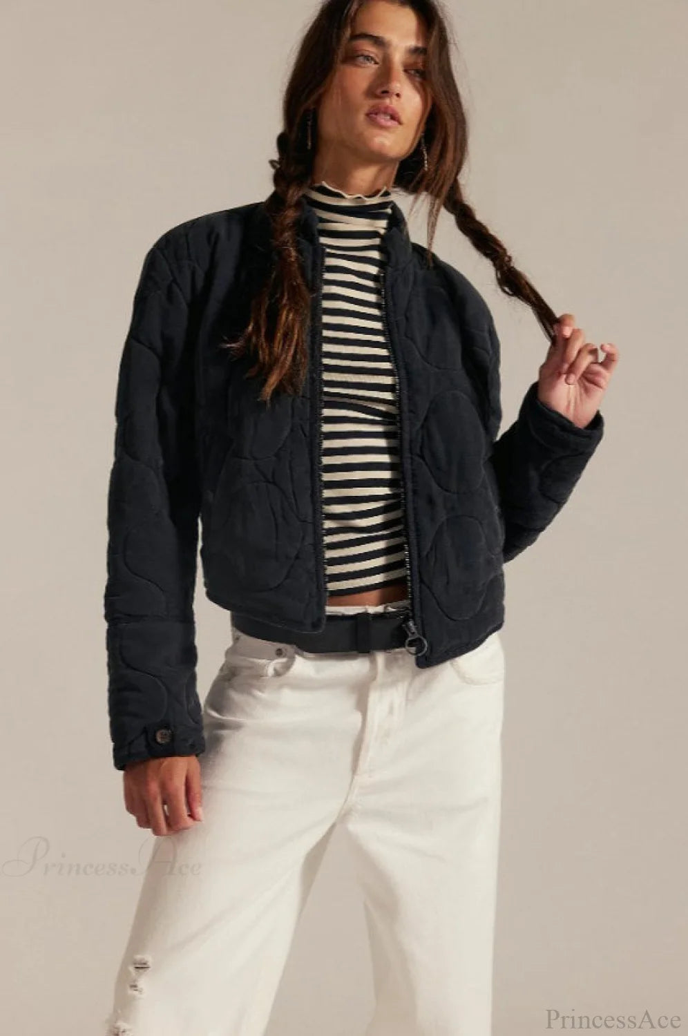 Urban Quilted Stand-collar Coat
