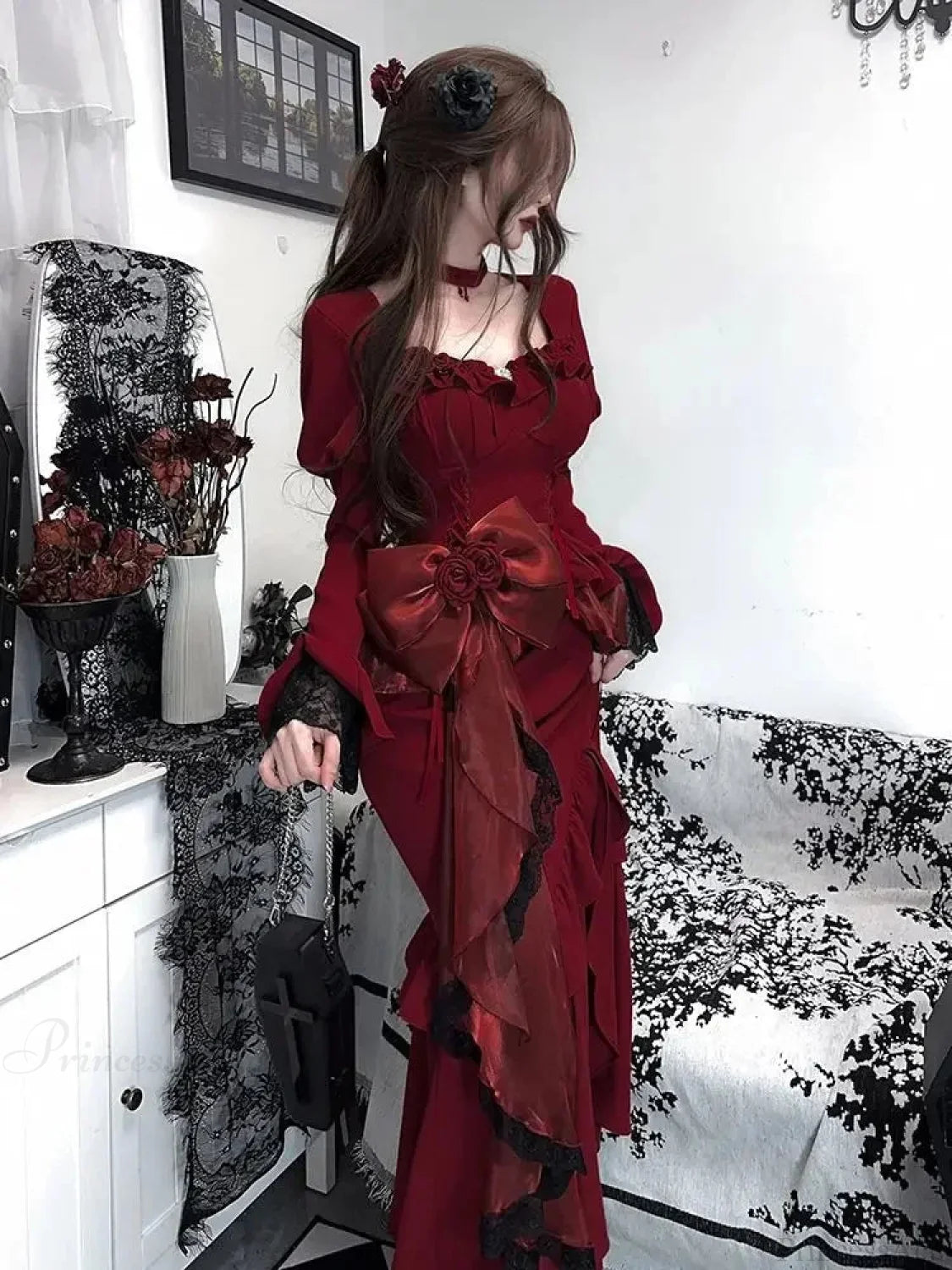 Velvet Tall Waist Rebel Midi Dress