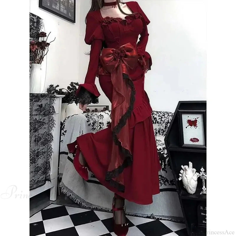 Velvet Tall Waist Rebel Midi Dress