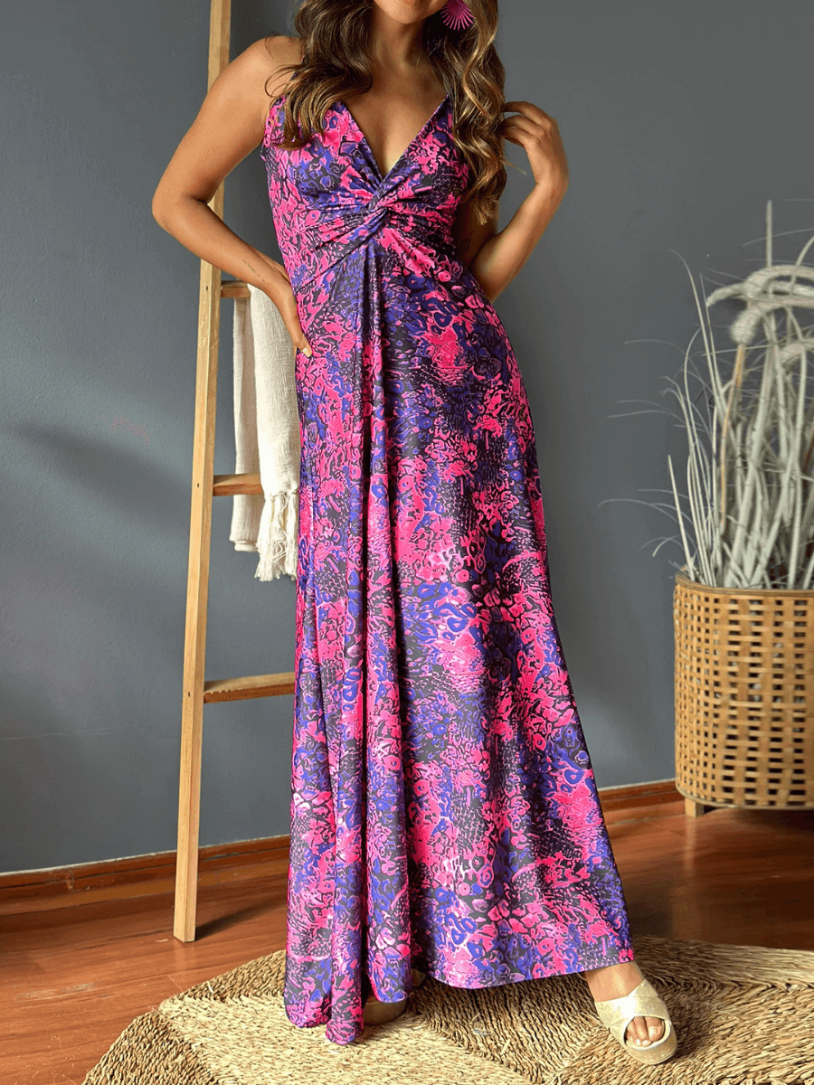 Cynthia V-neck Maxi Dress - Violet
