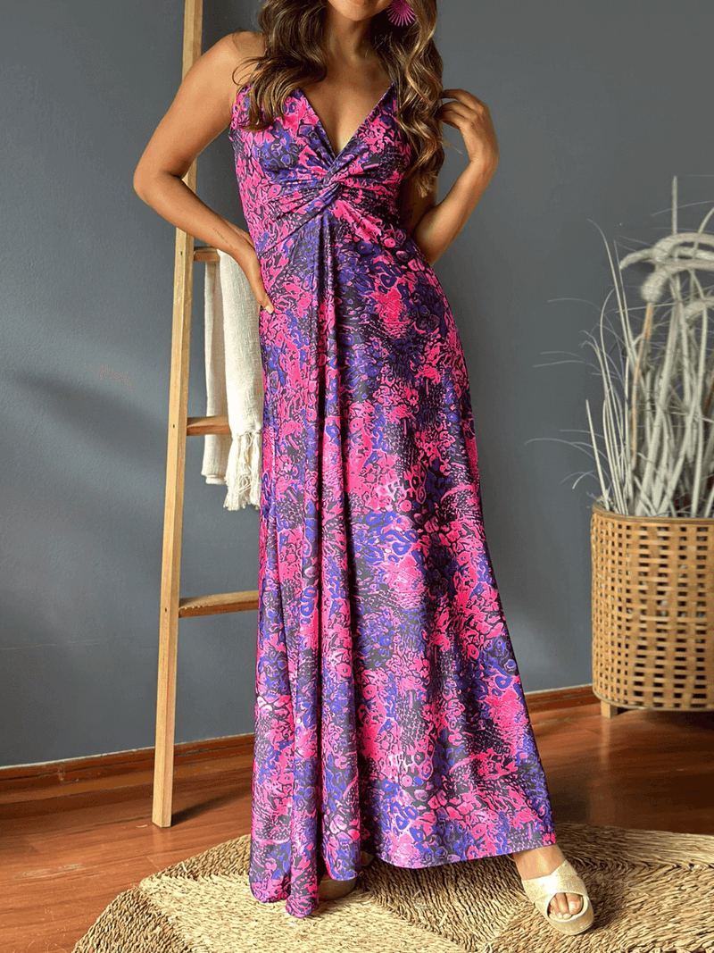 Cynthia V-neck Maxi Dress - Violet