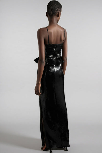 Hadley Sequined Tulle Puff Maxi Dress