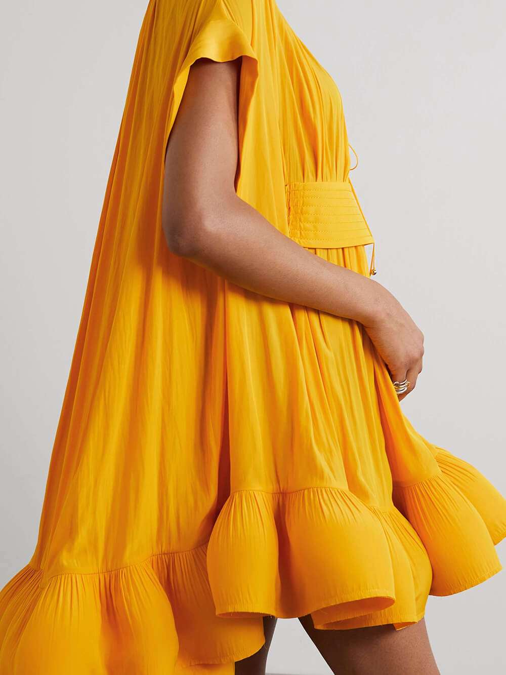 Cape-effect Belted Mini Dress