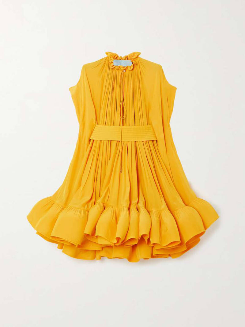 Cape-effect Belted Mini Dress