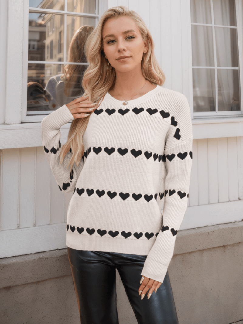 My Hearts Oversized Striped Pullover Sweater