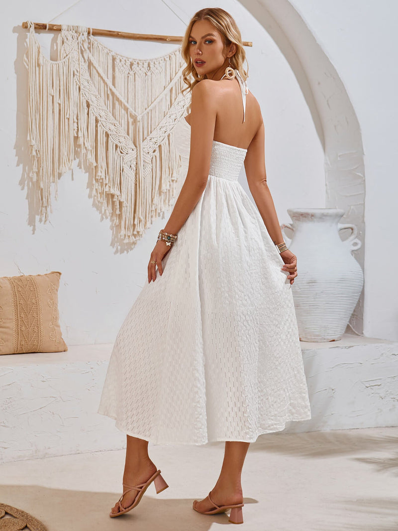 Reservation for Two Halter Maxi Dress - White