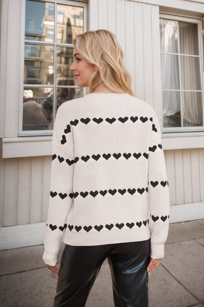 My Hearts Oversized Striped Pullover Sweater
