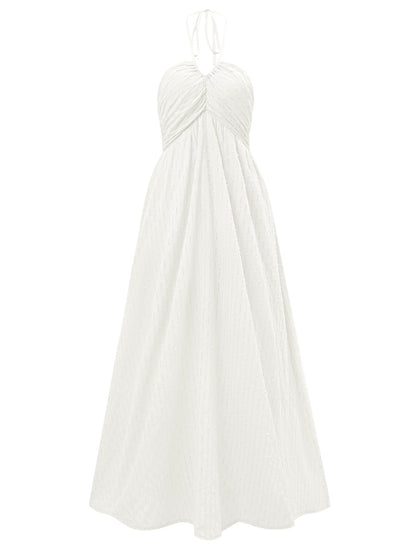 Reservation for Two Halter Maxi Dress - White