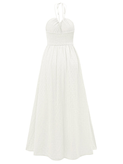 Reservation for Two Halter Maxi Dress - White
