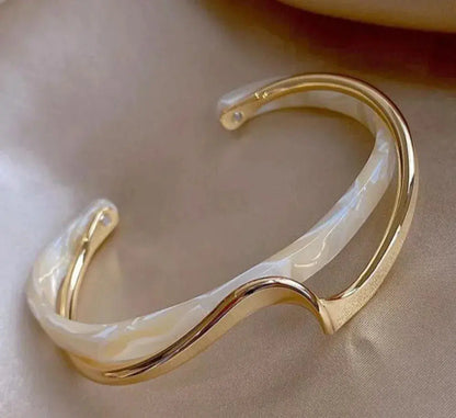 White Opal Gold Bracelet