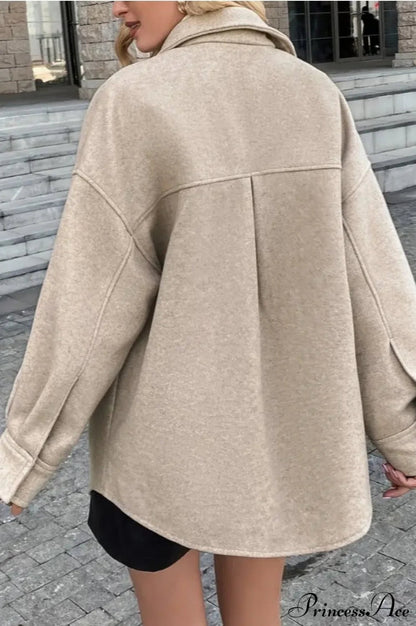 Wool Blend Collared Short Coat