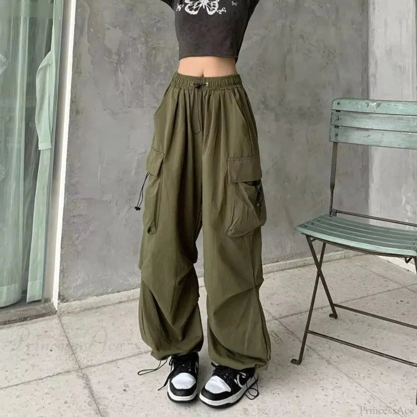 Y2k Gothic Parachute Dark Pant