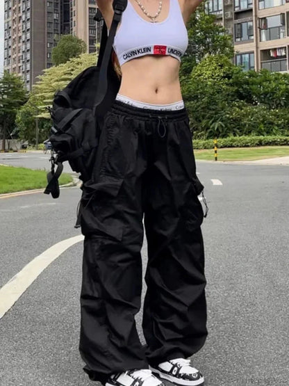 Y2k Gothic Parachute Dark Pant