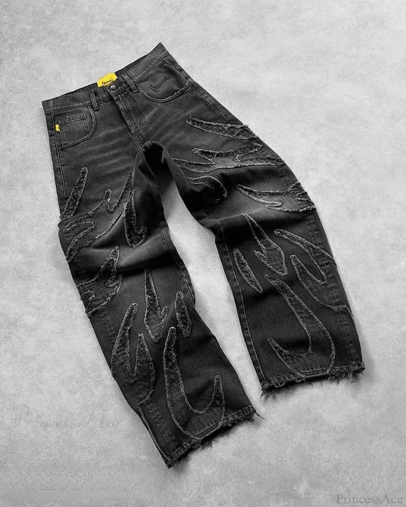 Y2k Gothic Tear Embroidered Pant