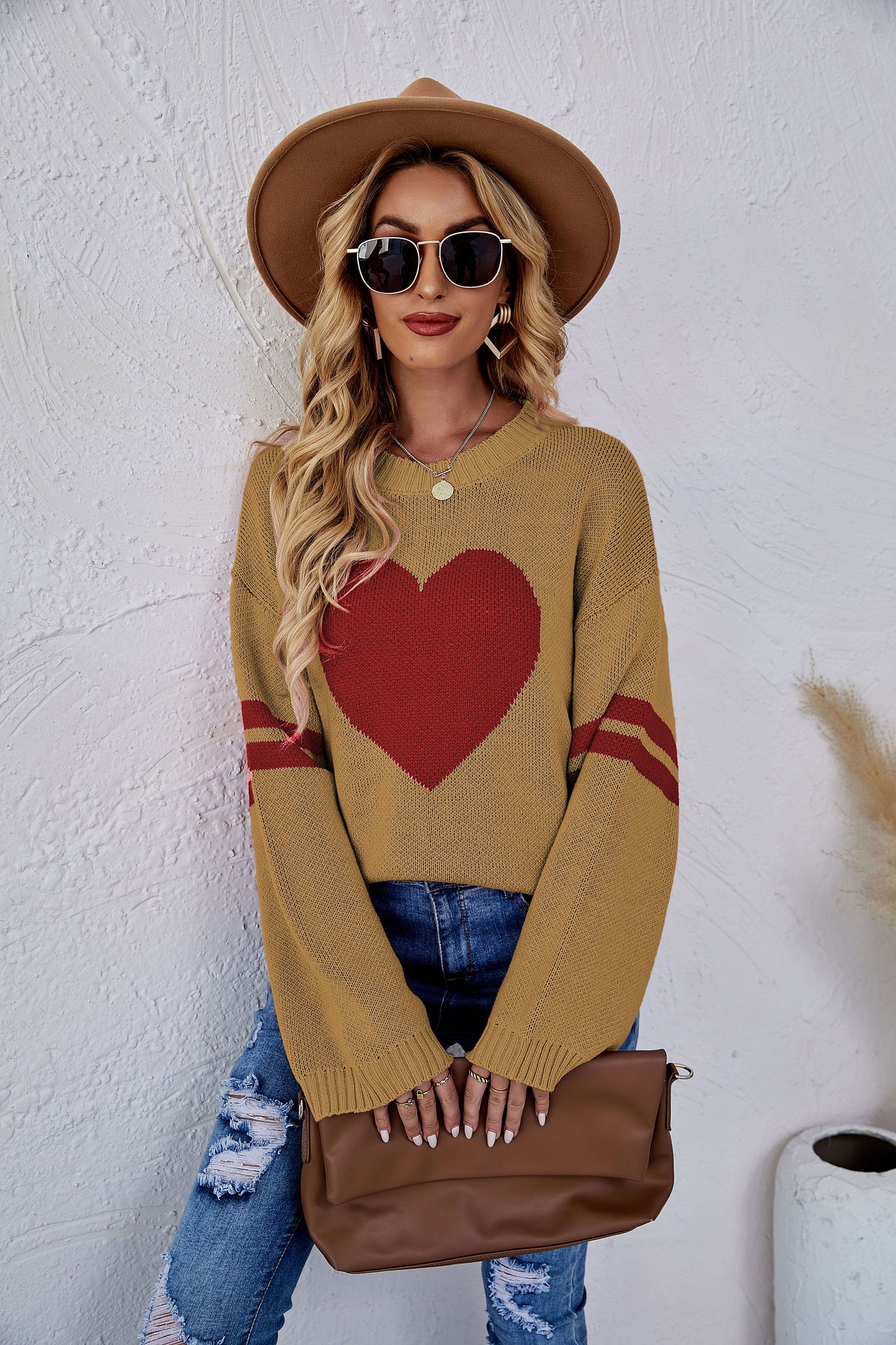 Sweetie With Heart Pullover Knit Sweater
